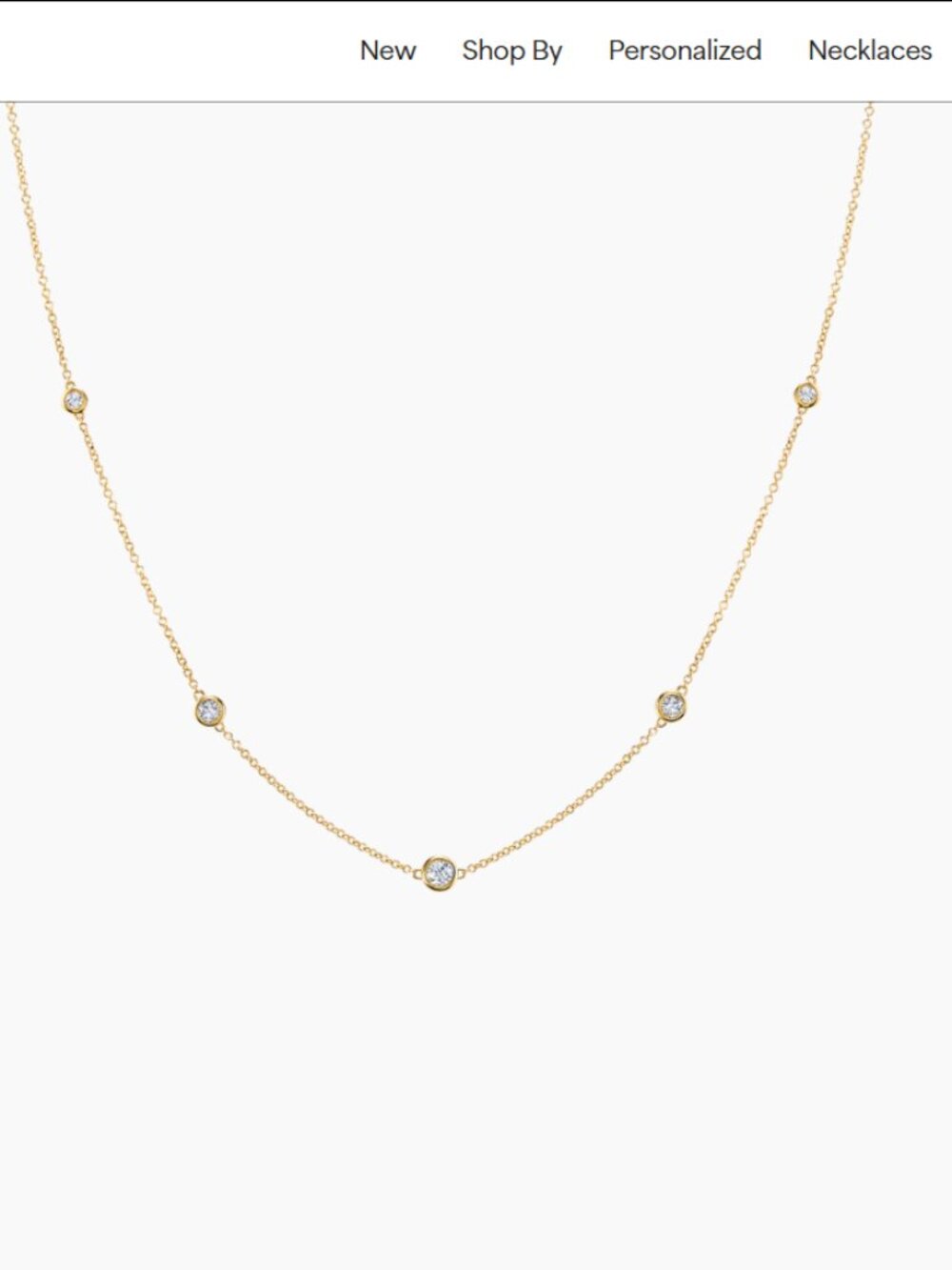 Diamond Bezel Strand Necklace Baby Gold